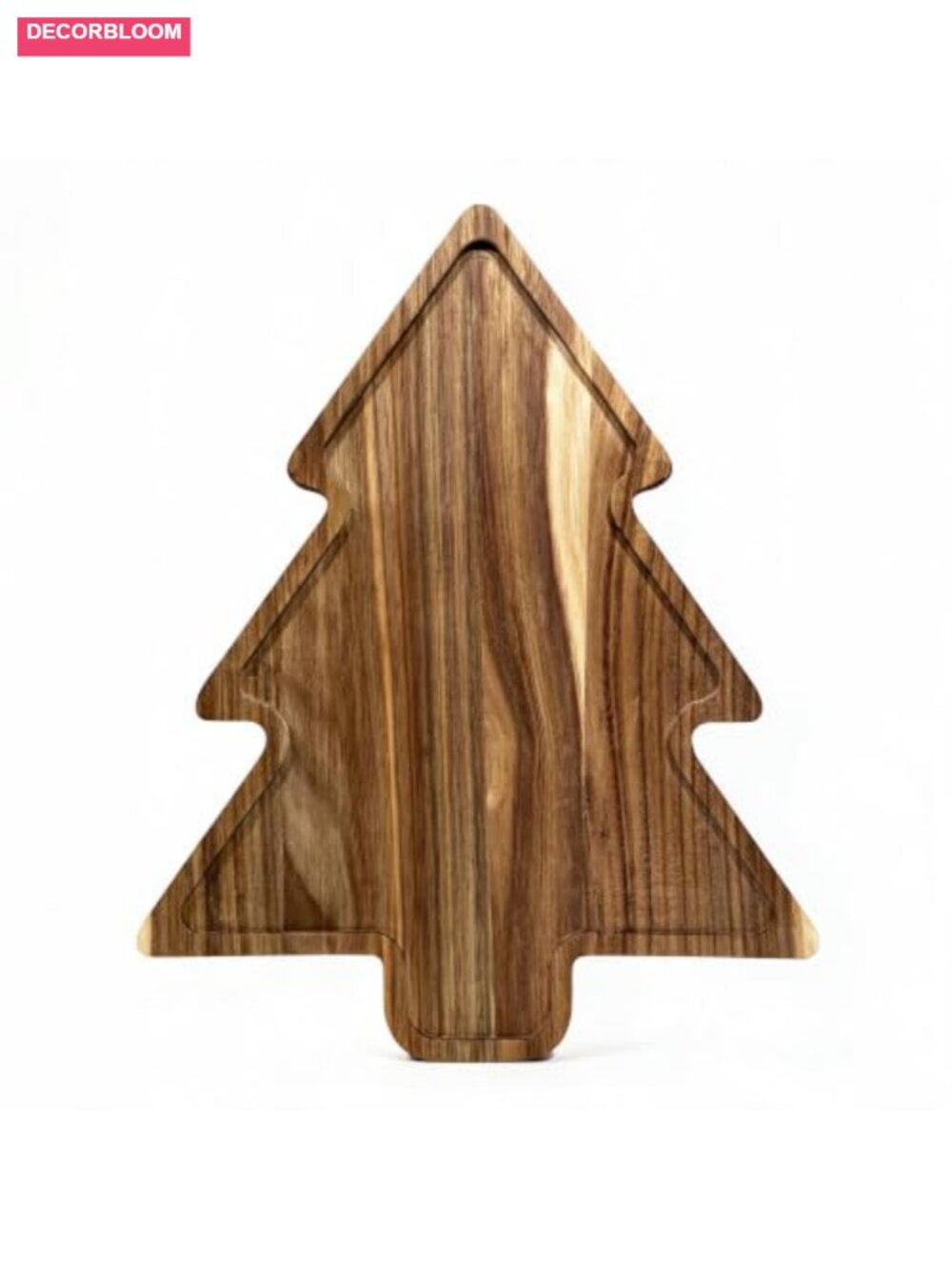 Acacia Wood Christmas Tree Charcuterie Board Serving Tray Platter Reversible